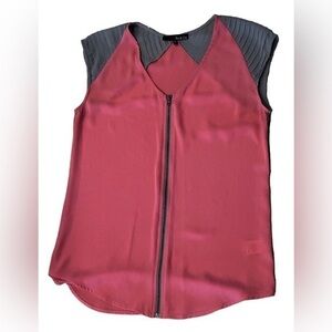 RO & DE Small Pink Gray Tank Zipper Anthropologie Nordstrom Womens Top Blouse
